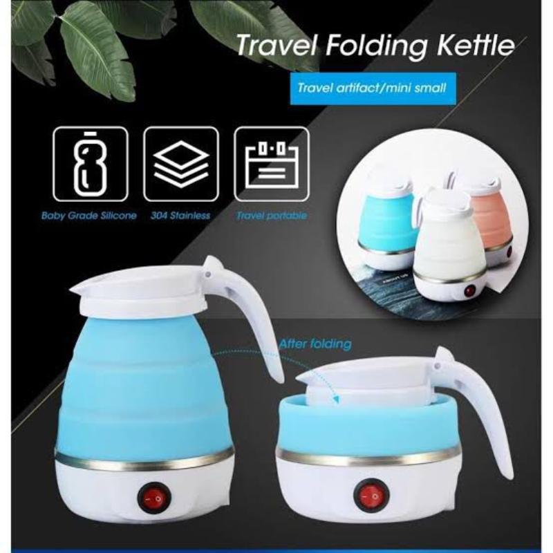 Electric kettle 600ml easy use for travel foldable.