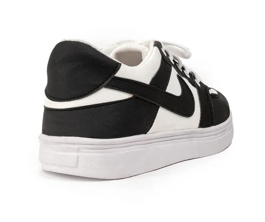 Men's synthetic leather fancy joggers RJD black, brown