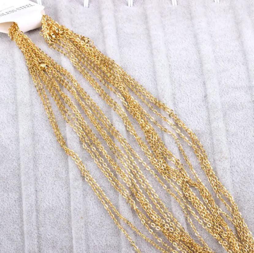 Plain golden chain pack of 12