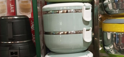 Compact and stylish 1pc stainless steel bento lunch box manageable storage box