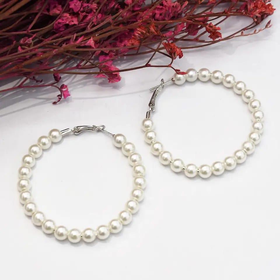 Pearl earrings for women.