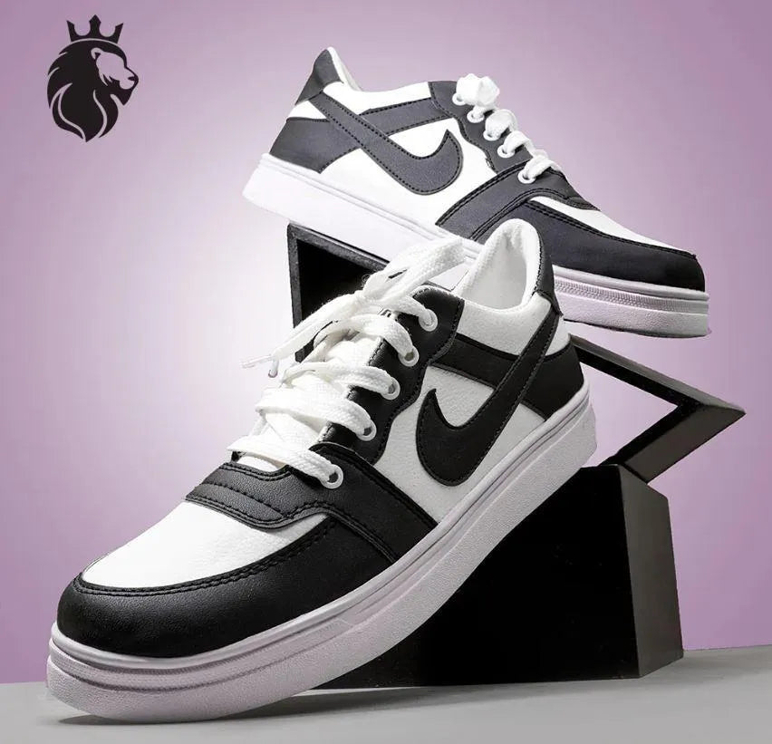 Men's synthetic leather fancy joggers RJD black, brown